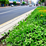 **

A vibrant patch of wildflowers growing in an unexpected urban location, perhaps a crack in the sidewalk or a neglected lot. Colorful কলমি ফুল (Water spinach), নয়নতারা (Madagascar Periwinkle), and other common wildflowers are visible. In the background, show blurred urban elements like buildings and streets. Focus on the resilience and beauty of nature reclaiming urban space. fully clothed, appropriate attire, safe for work, perfect anatomy, natural proportions, professional photography, high quality, family-friendly.

**