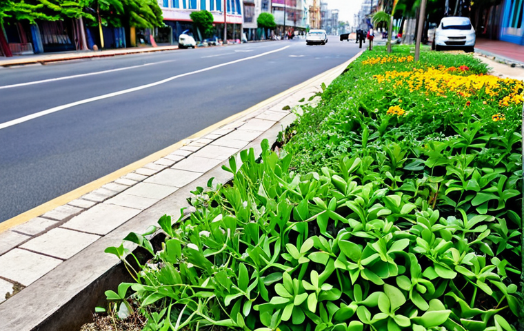 **
A vibrant patch of wildflowers growing in an unexpected urban location, perhaps a crack in the sidewalk or a neglected lot. Colorful কলমি ফুল (Water spinach), নয়নতারা (Madagascar Periwinkle), and other common wildflowers are visible. In the background, show blurred urban elements like buildings and streets. Focus on the resilience and beauty of nature reclaiming urban space. fully clothed, appropriate attire, safe for work, perfect anatomy, natural proportions, professional photography, high quality, family-friendly.
**