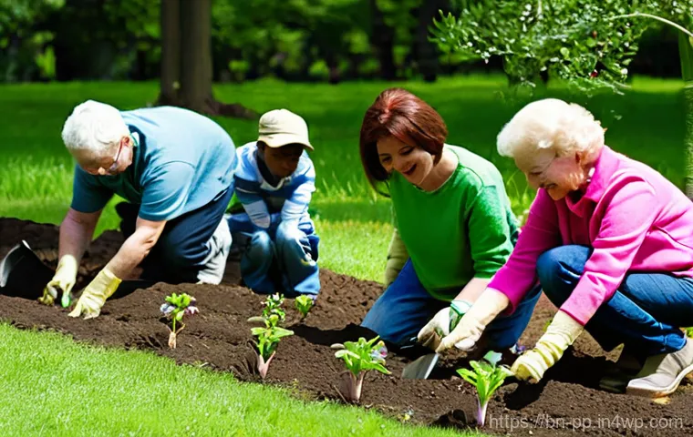 야생화 도시 공간 도입을 위한 성공적인 마케팅 전략 - **Prompt 1: Community Wildflower Planting Day**
An upbeat, wide-angle shot of a diverse group of...