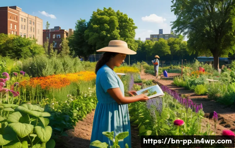 도시 공간에서 야생화의 경제적 가치 - **Urban Wildflower Oasis: Economic Harmony & Biodiversity**
"A vibrant, wide-angle shot of a flo...